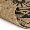 vidaXL Area Rug Natural and black Braided jute 59.1 in diameter Durable
