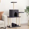 vidaXL Cat Tree Dark Grey Engineered wood, plush, sisal 48.0 in Durable
