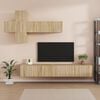 vidaXL 7 Piece TV Stand Set Sonoma Oak Engineered Wood