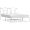 vidaXL Bed Frame White Powder-Coated Steel Double Bed Frame