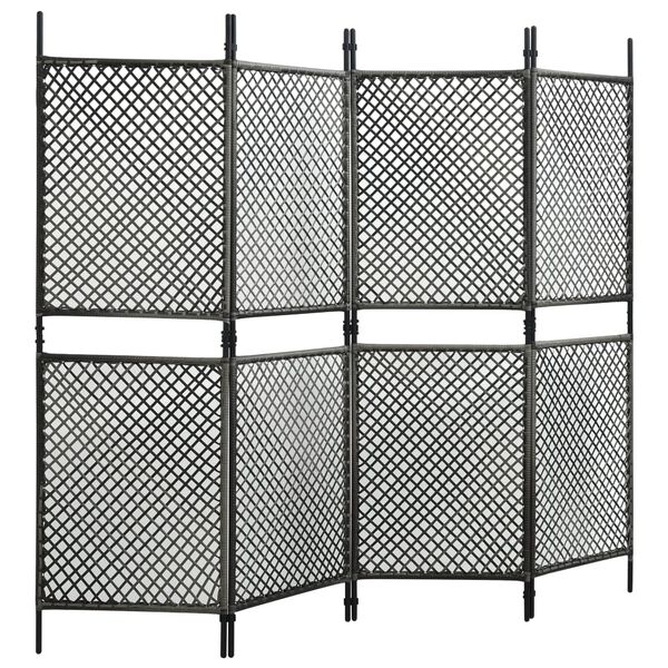 vidaXL Fence Panel Poly Rattan 7.9'x6.6' Anthracite