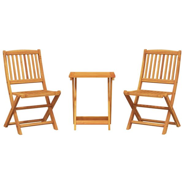 vidaXL Garden Dining Set Natural Wood Solid Acacia wood Small Foldable