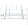 vidaXL Bed Frame White Powder-coated steel Single Bed Frame