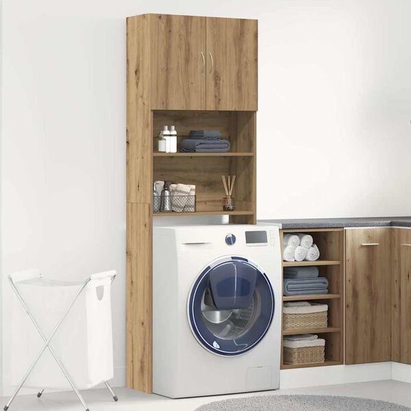 vidaXL Washing Machine Cabinet Artisan Oak 25.2x9.4x74.8" Engineered Wood