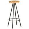 vidaXL Bar Stool Set of 2 Brown and black Rough mango wood, iron