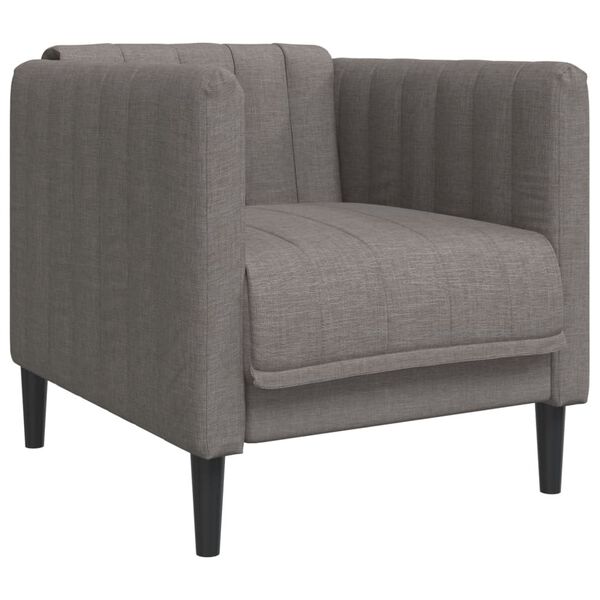 vidaXL Sofa Chair Taupe Polyester, Plywood, Solid Wood Single Sofa Chair