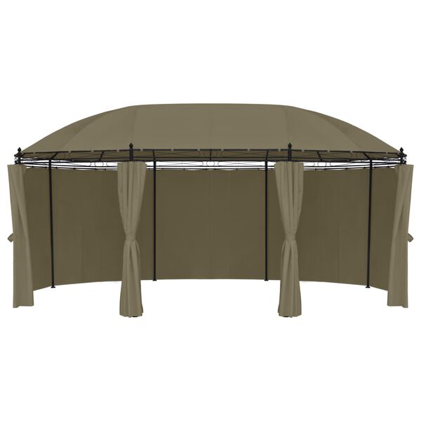 vidaXL Gazebo with Curtains 204.7x137.4x100.4" Taupe 1.97 oz/ft²