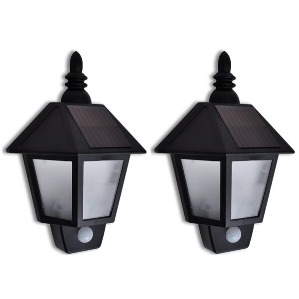 vidaXL Outdoor Wall Light Black ABS Solar