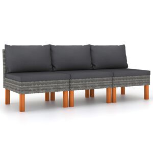 vidaXL Middle Sofa Grey