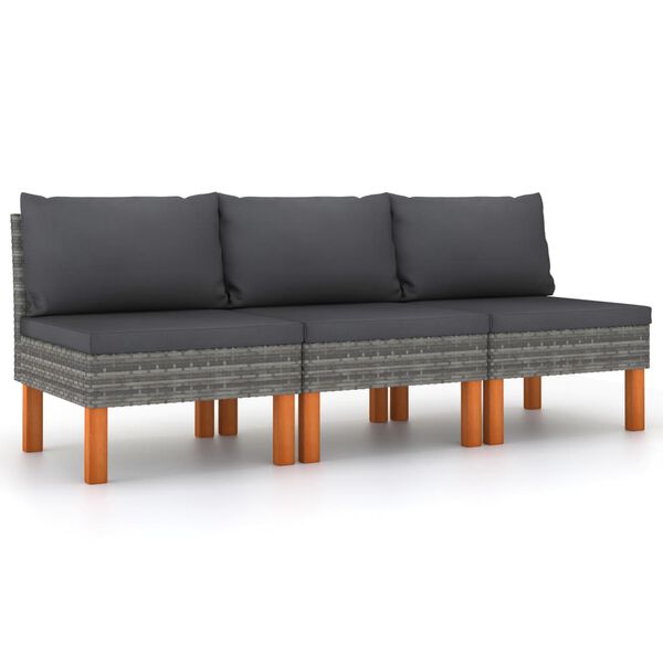 vidaXL Middle Sofa Grey