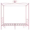 vidaXL Bed Frame Pink Metal 55x79 in Lovely Design Bed Frame