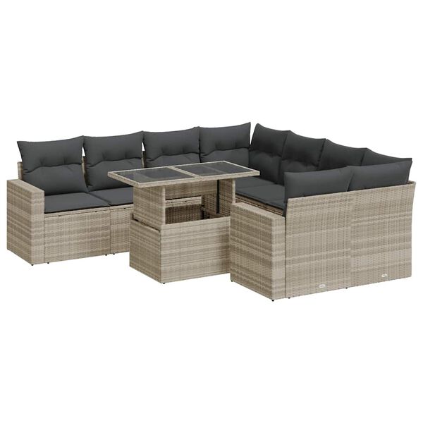 vidaXL Garden Sofa Set Light Grey