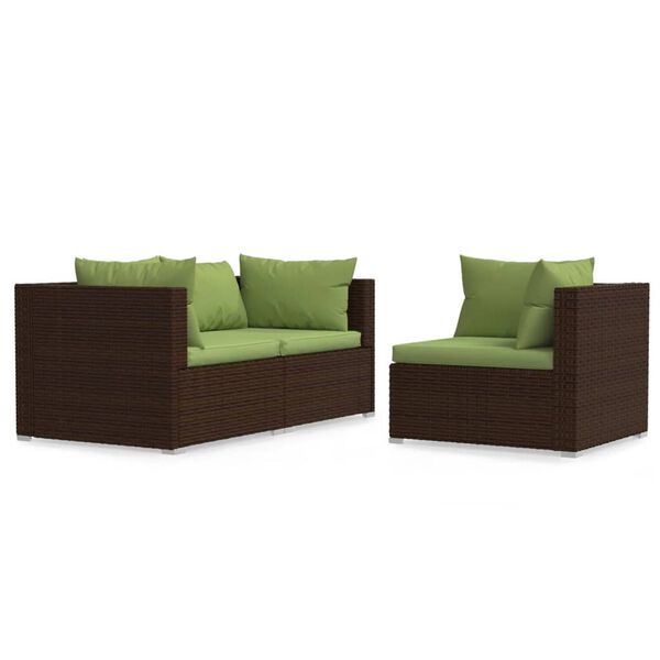 vidaXL Garden Lounge Set Brown, Green
