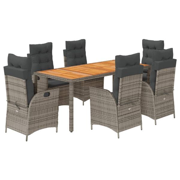 vidaXL Garden Dining Set Grey, Dark Grey