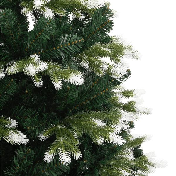 vidaXL Artificial Hinged Christmas Tree Green and white PVC, PE, Metal