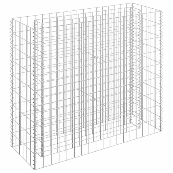 vidaXL Gabion Raised Bed Silver Galvanized Steel 35.4x11.8x35.4 in
