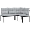 vidaXL Garden Sofa Set Black and Light Grey