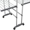 vidaXL 3-Tier Laundry Drying Rack with Wheels Silver 23.6"x27.6"x50.8"