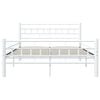 vidaXL Bed Frame White Metal frame with plywood slats Double Durable