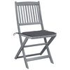 vidaXL Outdoor Chair Set of 2 Grey, Anthracite Solid Acacia wood