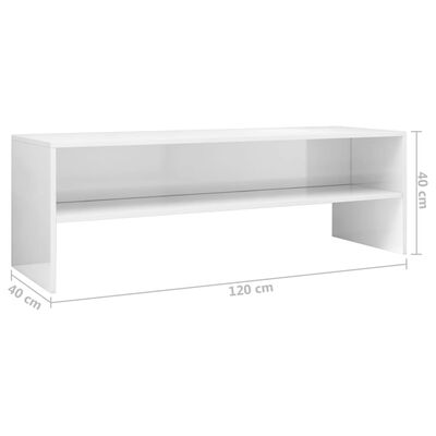vidaXL TV Stand High Gloss White 47.2" x 15.7" x 15.7" Engineered Wood