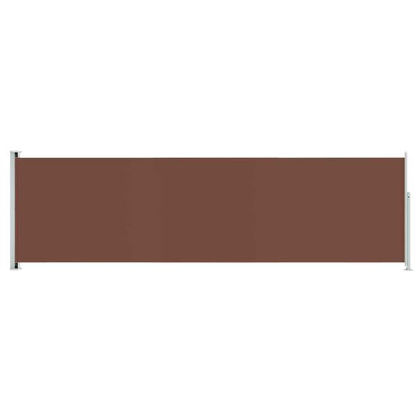 vidaXL Side Awning Brown Polyester with PU coating Large Retractable
