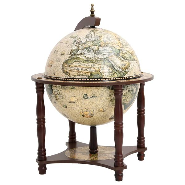 vidaXL Globe Bar Wine Stand Brown Solid Wood Eucalyptus