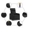 vidaXL Massage Recliner Chair Black Faux leather Single