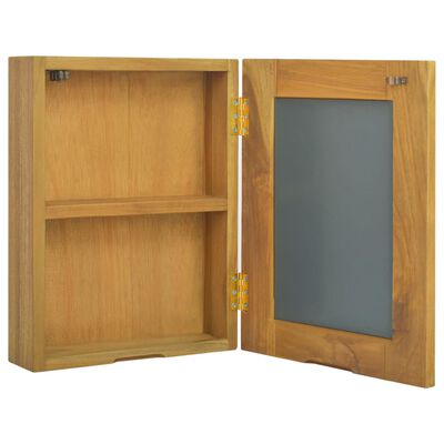 vidaXL Mirror Cabinet 11.8"x3.9"x15.7" Solid Wood Teak