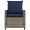 vidaXL Garden Sofa Set Grey, Navy blue PE rattan and powder-coated steel