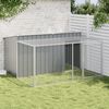 vidaXL Dog House with Run Anthracite 77.6x76.4x43.3" Galvanised Steel