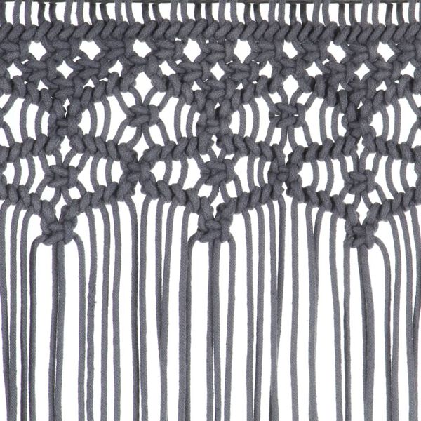 vidaXL Macrame Curtain Anthracite 55.1x94.5" Cotton