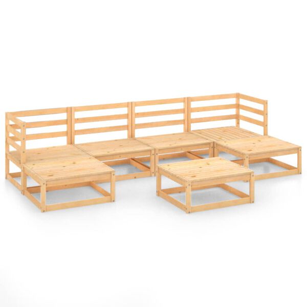 vidaXL Garden Lounge Set Natural Wood Solid Pine Wood Large Modular