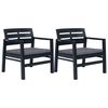 vidaXL Patio Garden Set Set of 3 Anthracite Plastic, Polyester Standard