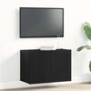 vidaXL TV Cabinet Black Oak 23.6 x 11.8 x 16.1" Engineered Wood