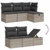 vidaXL Garden Sofa Set Light grey PE rattan Large Adjustable Armrests