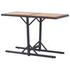 vidaXL Outdoor Table Black Poly rattan and solid acacia wood Medium