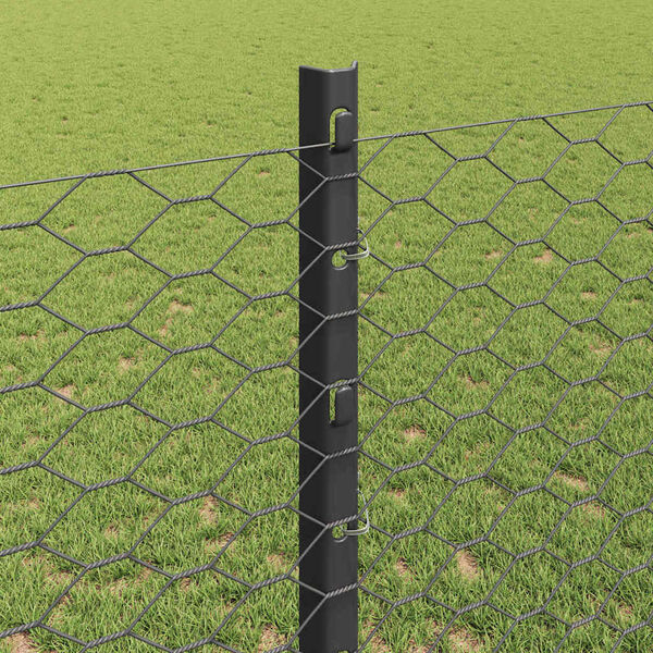vidaXL Fence and Post Grey 3.94 x 328.08 ft Steel