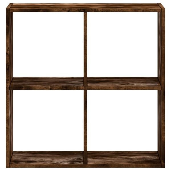 vidaXL Bookcase Smoked oak Engineered wood Medium Bookcase Rectangular