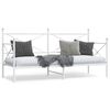 vidaXL Daybed With Trundle White Steel Single Daybed With Trundle