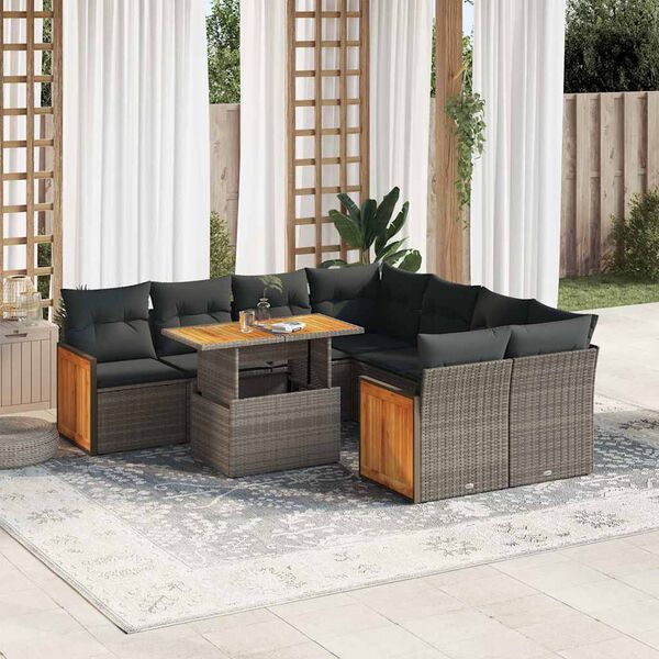 vidaXL Garden Sofa Set Grey