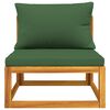 vidaXL Middle Sofa Green Solid Acacia wood Standard Modular