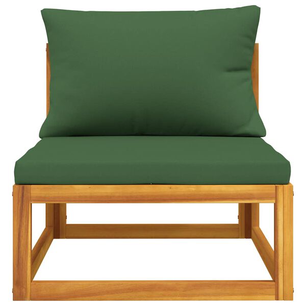 vidaXL Middle Sofa Green Solid Acacia wood Standard Modular
