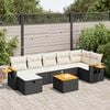 vidaXL Garden Sofa Set Black and Cream White