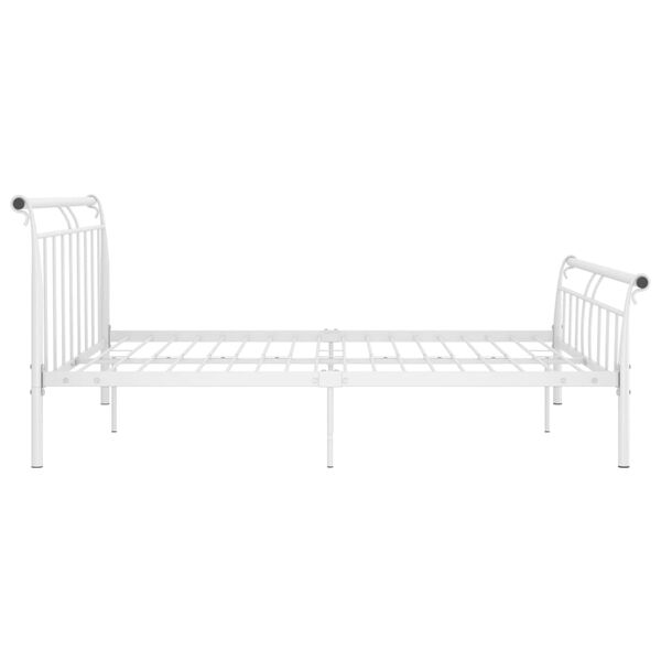 vidaXL Bed Frame White Powder-coated metal Super King Durable