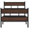 vidaXL Bed Frame Brown oak Steel, Engineered Wood Single Bed Frame