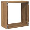 vidaXL Wall Cube Shelf Set of 4 Artisan oak Engineered wood Medium