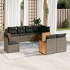 vidaXL Garden Sofa Set Grey PE Rattan, Powder-Coated Steel Large Modular