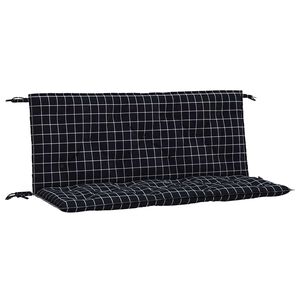 vidaXL Garden Bench Cushion Set of 2 Black and white check Oxford fabric
