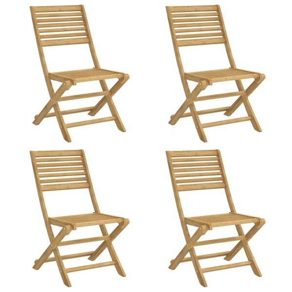 vidaXL Garden Chair Set of 4 Garden Chair Wooden Garden Chair